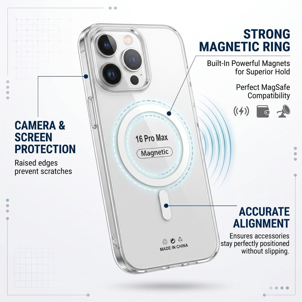 iPhone 16 Pro Max Clear Magnetic Case