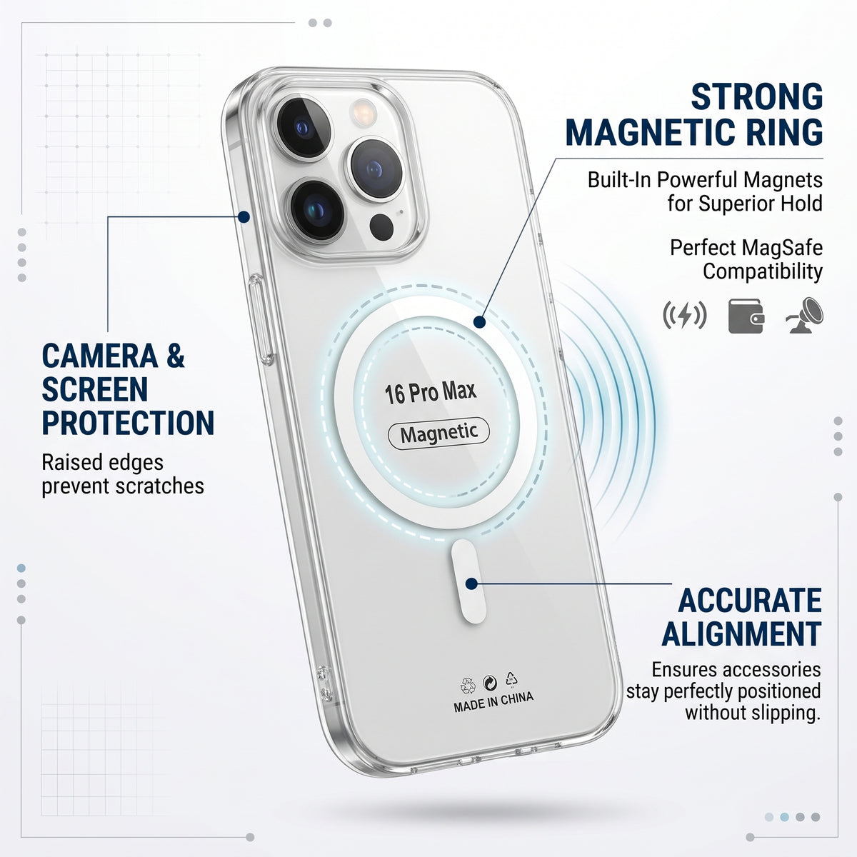 iPhone 16 Pro Max Clear Magnetic Case