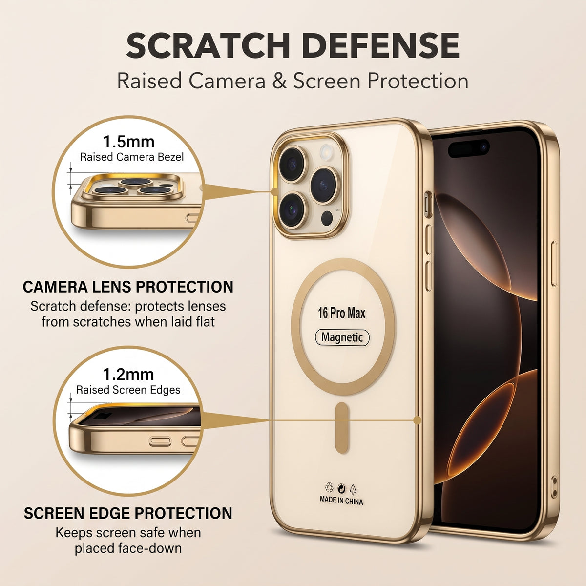 iPhone 16 Pro Max Desert Titanium Magnetic Case